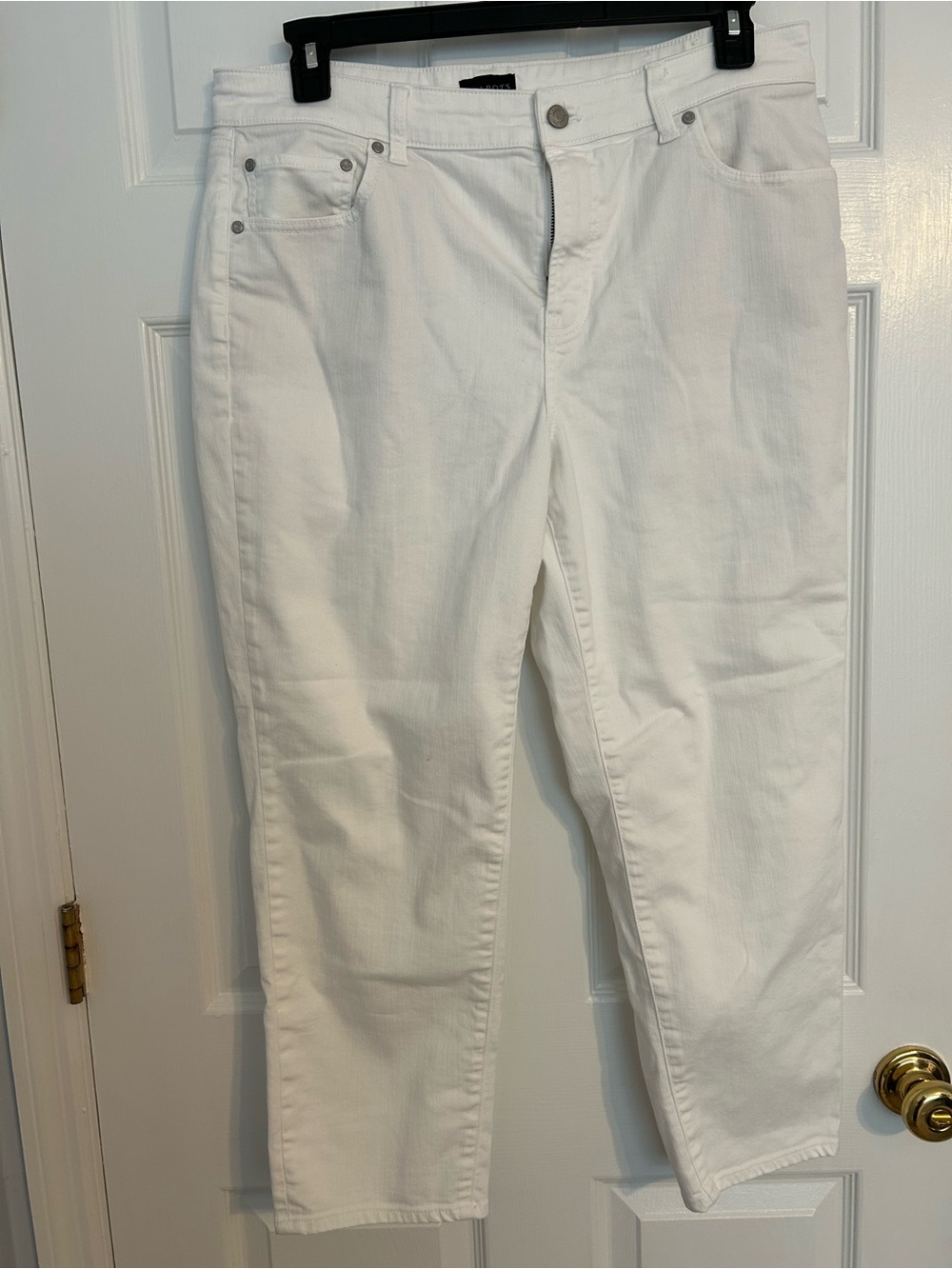 Talbots Everyday Relaxed White Straight Leg Jeans
